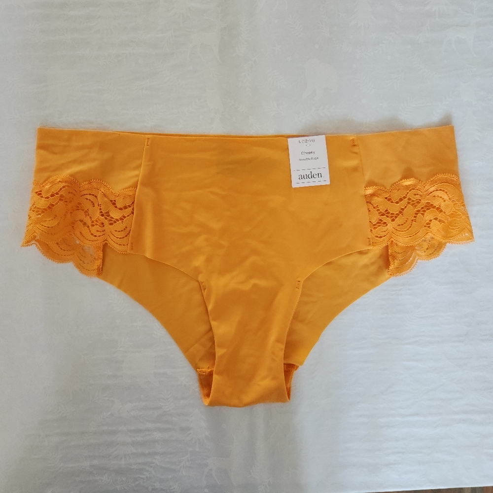 🔥💕NWT Auden Cheeky Panties Large Orange Silky soft